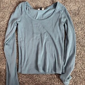 Women's Blue Long Sleeve Top